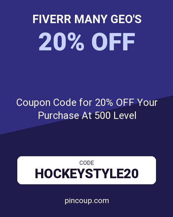 Fiverr Many GEO's: Coupon Code for 20% OFF Your Purchase At 500 Level