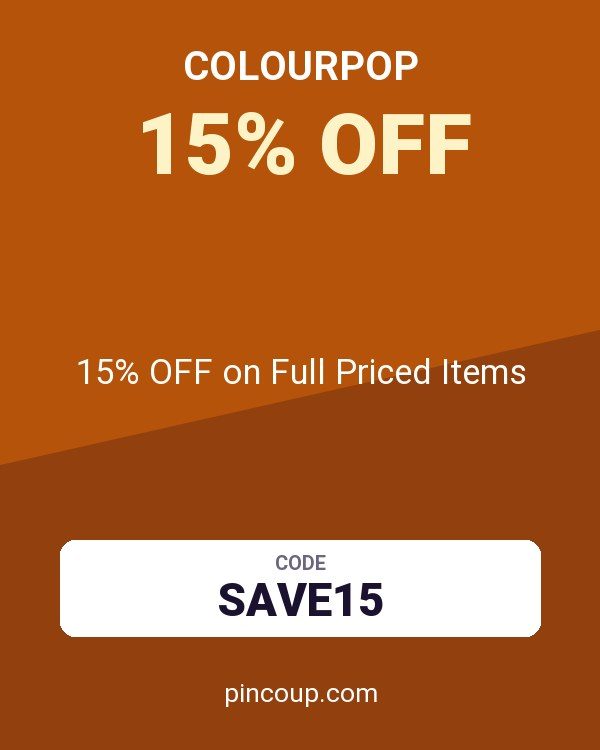 Colourpop coupon: 15% OFF on Full Priced Items