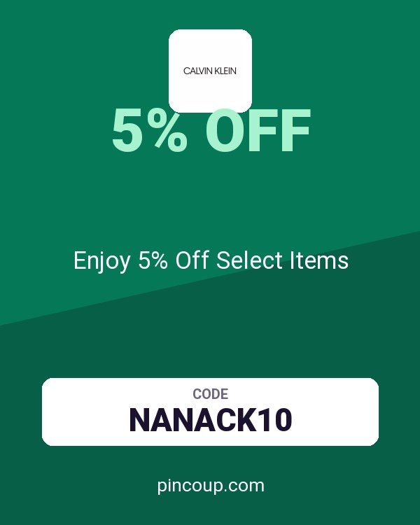 Calvin Klein coupon: Enjoy 5% Off Select Items