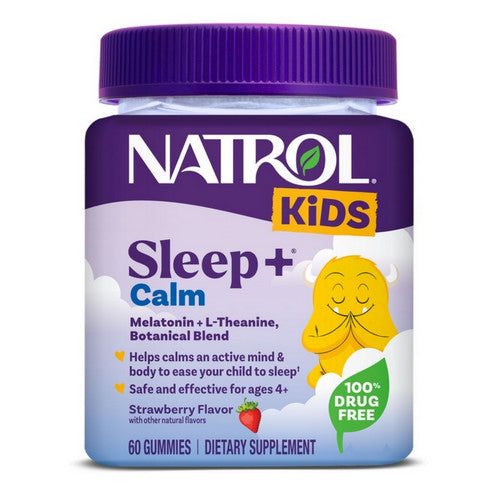 Natrol, Kids Sleep Calm Melatonin With L-Theanine Strawberry Flavor, 60 Gummies at Herbspro