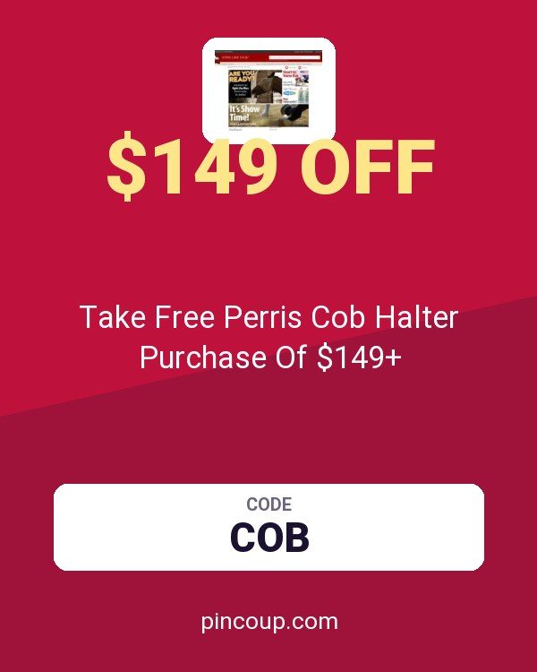 Statelinetack.com coupon: Take Free Perris Cob Halter Purchase Of $149+