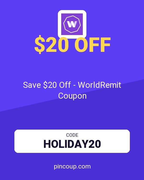 Save $20 Off - WorldRemit Coupon