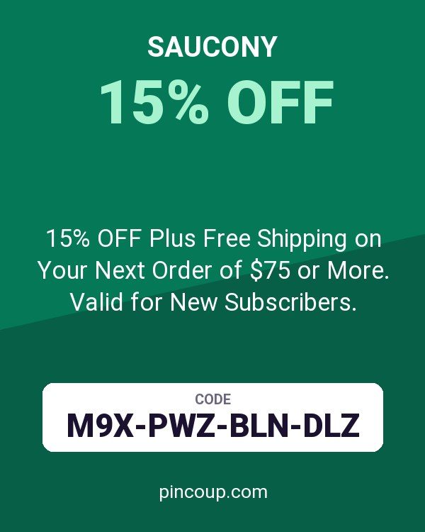 Saucony coupon: 15% OFF Plus Free Shipping on Your Next Order of $75 or More. Valid for New Subscribers.