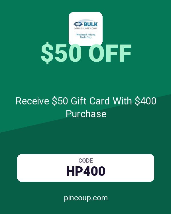 Bulk Office Supply coupon: Receive $50 Gift Card With $400 Purchase