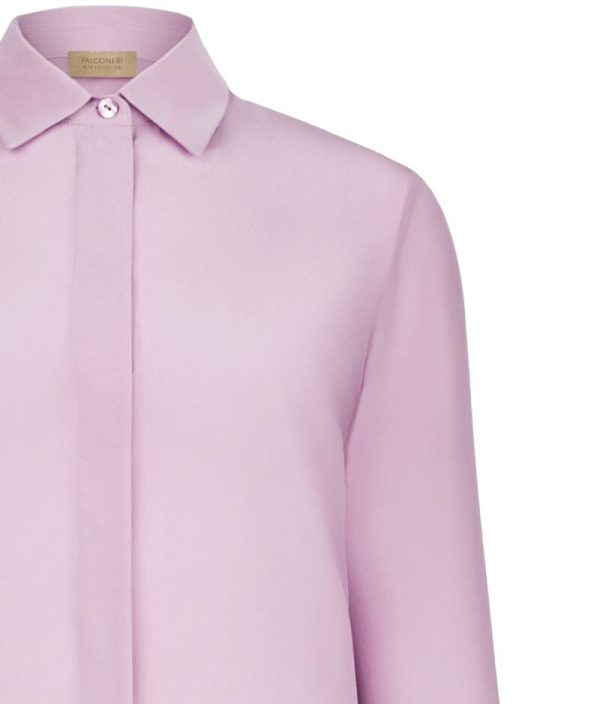 Falconeri Silk Collared Shirt Woman Provence Size M