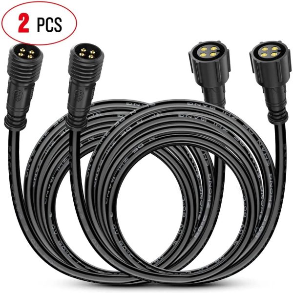 2PCS 10FT 4Pin RGB Rock Light Extension Wire Cable Cord for 4 and 8 Pods at Nilight Led Light