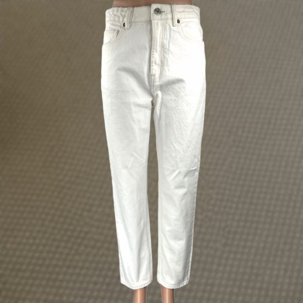 Vintage? No. Zara Women's White Straight Leg High Waist Casual Trousers Denim Jeans Size 4, Women's (Size 27) at Grailed