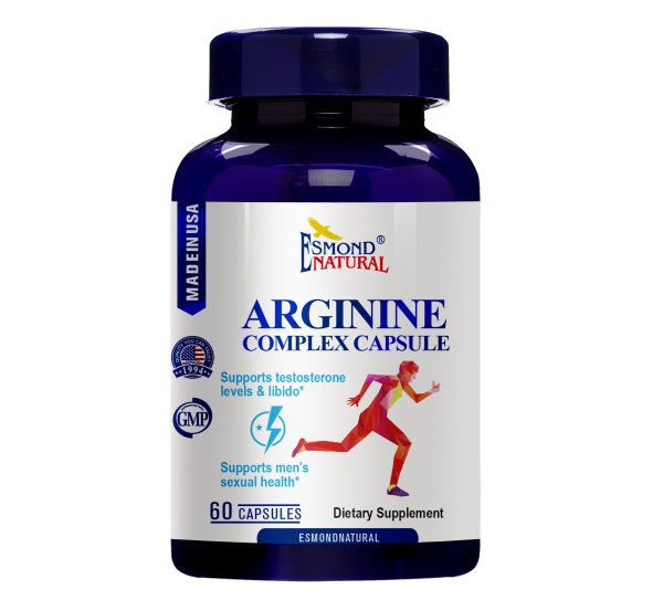 Arginine Complex Capsule (Supports Testosterone Levels, Libido, Men's Health), USA, FDA, GMP, NPAC-60 Capsules at Esmond Natural