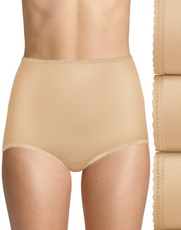 Bali Skimp Skamp Brief, 3-Pack Nude/Nude/Nude 6 Women's at OneHanesPlace.com