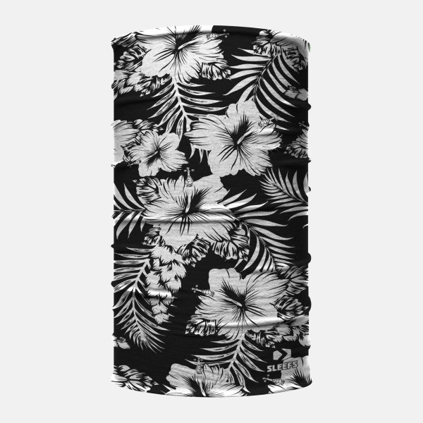 Tropical Black White Neck Gaiter at SLEEFS