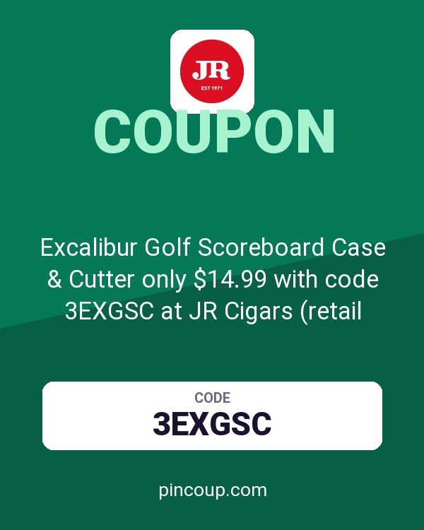 Excalibur Golf Scoreboard Case & Cutter only $14.99 with code 3EXGSC at JR Cigars (retail $20.34).