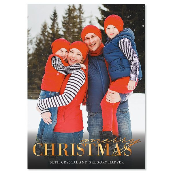Gold Merry Christmas Cards - 80 at Colorful Images