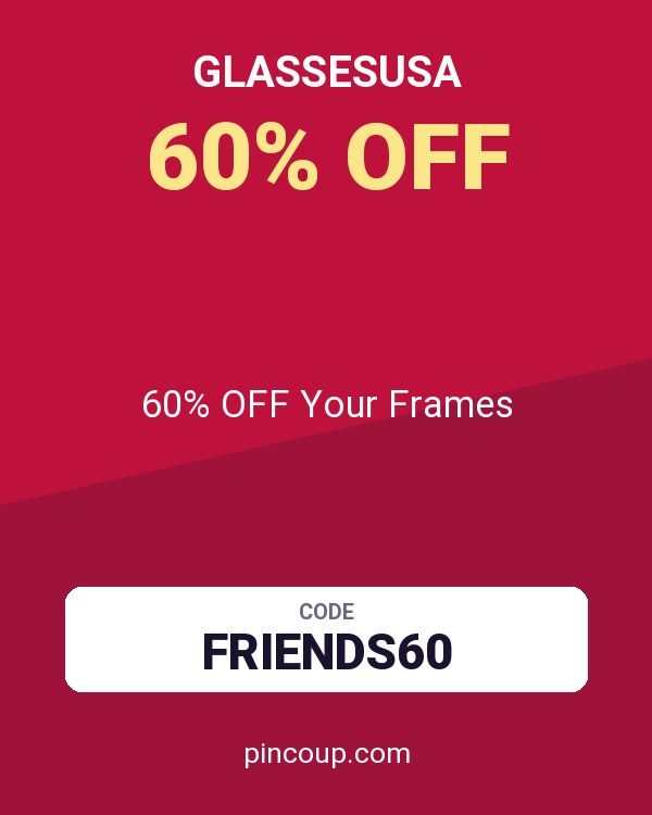GlassesUSA coupon: 60% OFF Your Frames