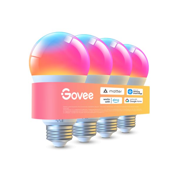 Govee A19 Smart LED Light Bulbs E26 1000lm - 4-Pack