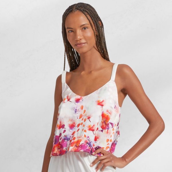 Floral Ombre Silk Camisole - Floral Ombre / XS at Kassatex