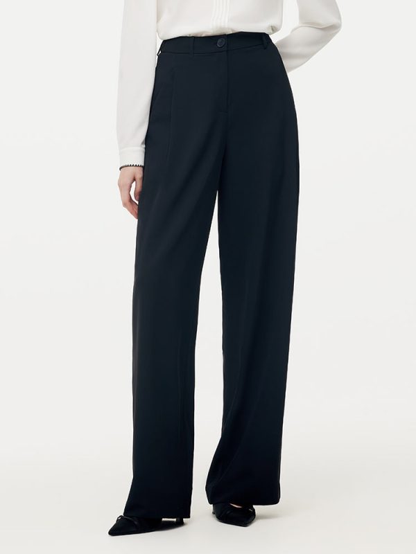 Stretch Full Length Women Pants - Black / 25 at GOELIA