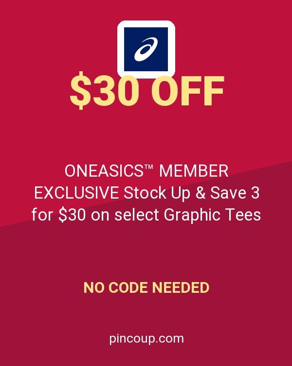 ASICS America coupon: ONEASICS™ MEMBER EXCLUSIVE Stock Up & Save 3 for $30 on select Graphic Tees