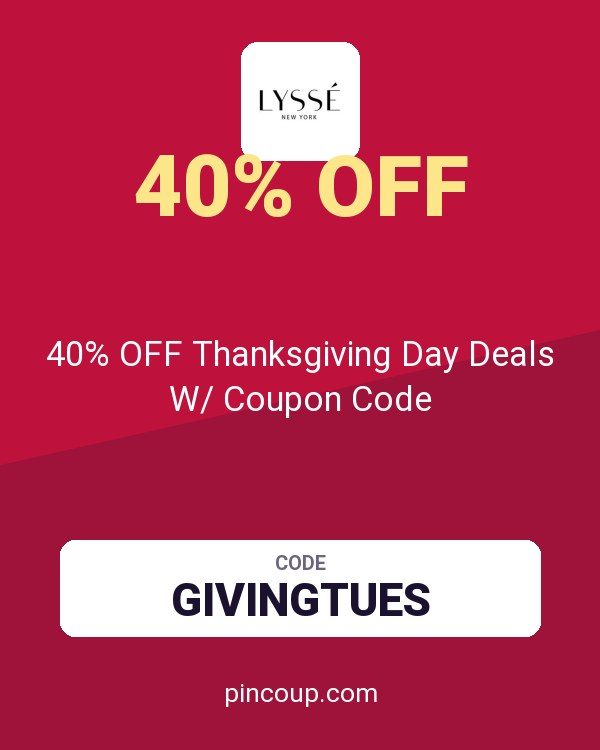 Lysse: 40% OFF Thanksgiving Day Deals W/ Coupon Code