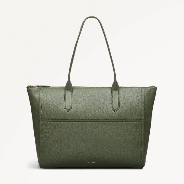Dark Olive Green Leather Tote Oak Street Collection SS25 Radley