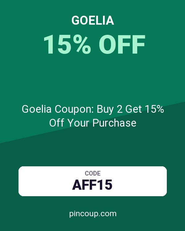 Goelia Coupon: Buy 2 Get 15% Off Your Purchase
