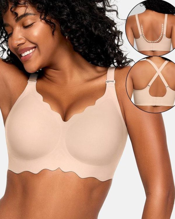 Vibecurve®Wave Edge Seamless Push-Up Comfortable Wire-Free Bra, Skin · 3XL