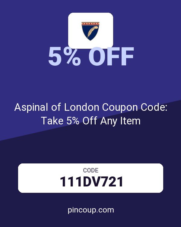 Aspinal of London Coupon Code: Take 5% Off Any Item