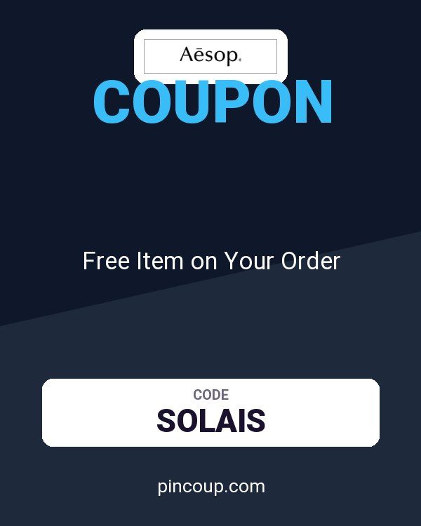 Aesop CA coupon: Free Item on Your Order