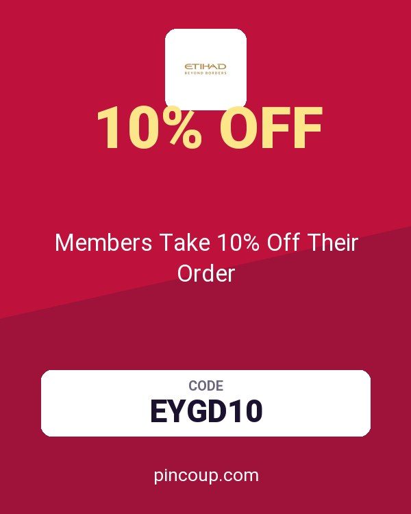 Etihad Airways coupon: Members Take 10% Off Their Order