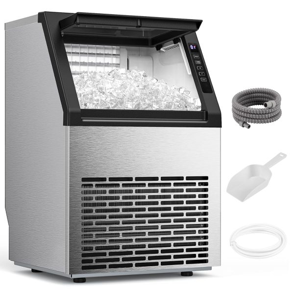 COWSAR 80Lbs/Day Commercial Ice Maker – Self-Cleaning, 24Lbs Storage, Freestanding at Kismile