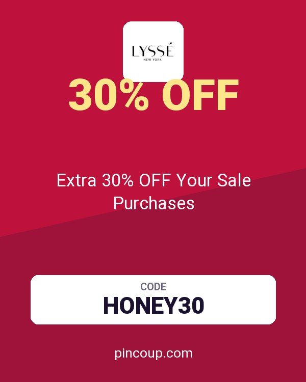 Lysse coupon: Extra 30% OFF Your Sale Purchases