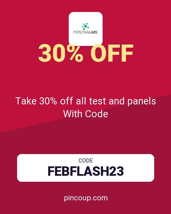 PersonaLabs coupon: Take 30% off all test and panels With Code