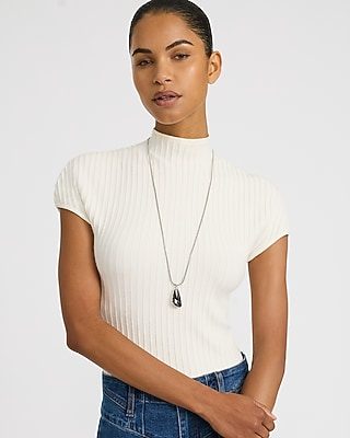 Express Women's Drop Pendant Statement Necklace in Silver