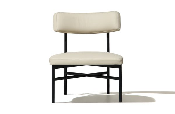 Yarra Ivory Leather Occasional Chair Black Metal at Industry West