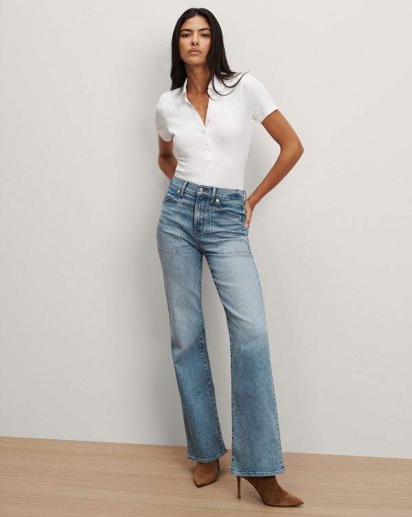 Veronica Beard Crosbie Slim Wide-Leg Jean Amethyst