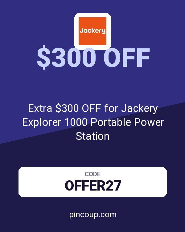 Extra $300 OFF for Jackery Explorer 1000 Portable Power Station