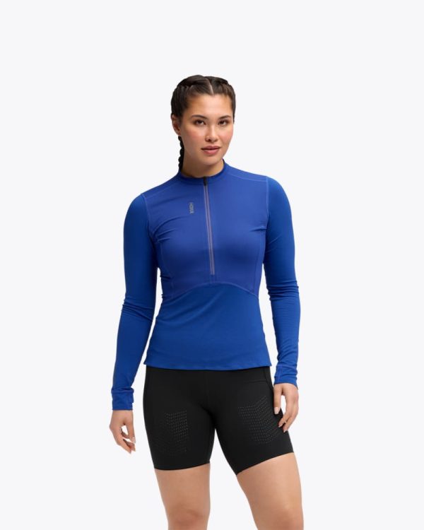 HOKA Women's SkyBreeze Long Sleeve Zip Shirt in Ultramarine, Size Medium at Hoka One