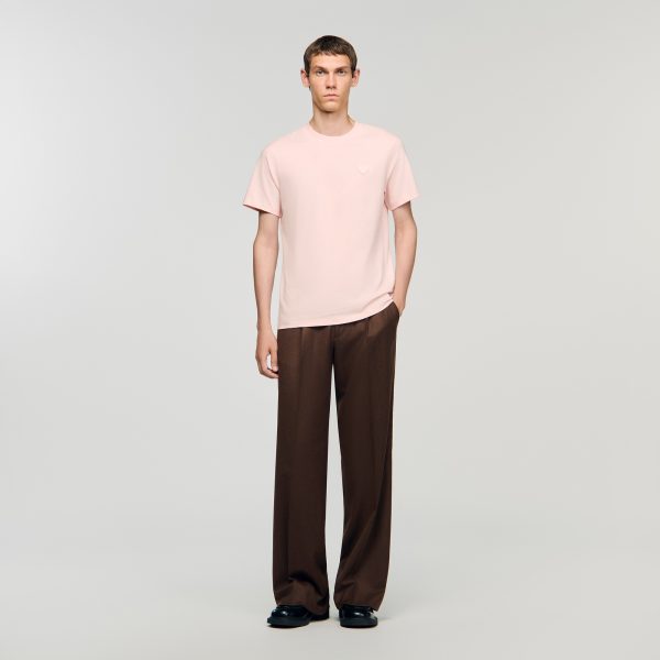 T-shirt with heart patch at Sandro-Paris