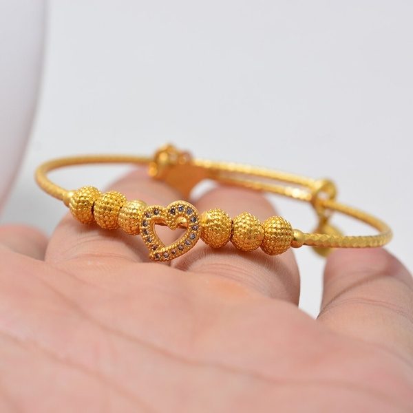 1Pcs Dubai Arab Heart Stone Gold Jewelry Gold Color Bangles Women Girl Man Ethiopian Bangles Bracelets Ethiopian Jewelry Bangles Gift at Wish US & CA
