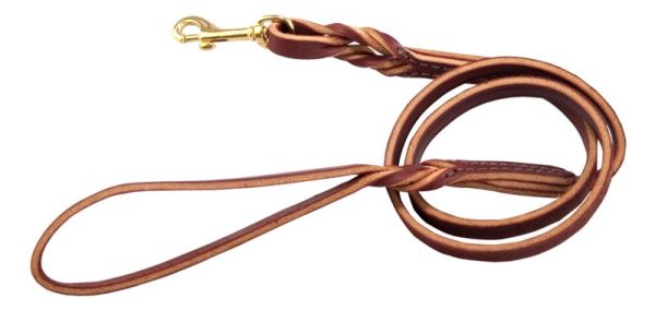 Twisted Latigo Dog Lead 6 Ft x 1 Burgundy at Horse.com