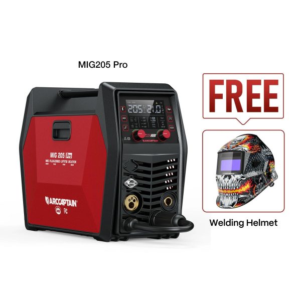 Arccaptain Machine With Welding Helmet Bundle - MIG205 Pro + Free Welding Helmet
