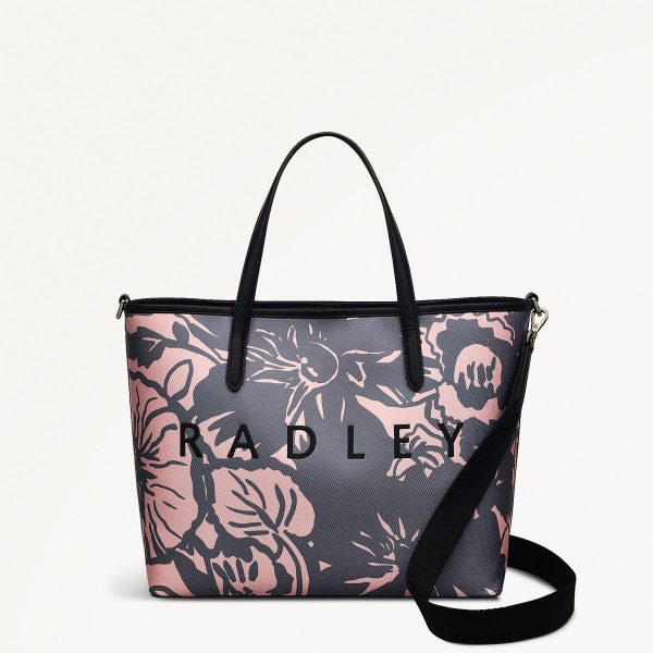 Responsible Medium Floral Grab Bag Black Southwell Gardens SS25 Radley