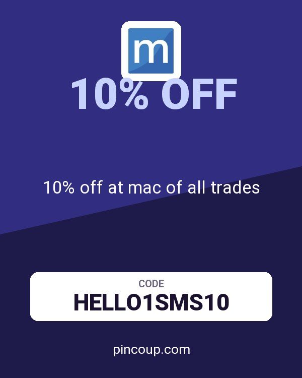 10% off at mac of all trades