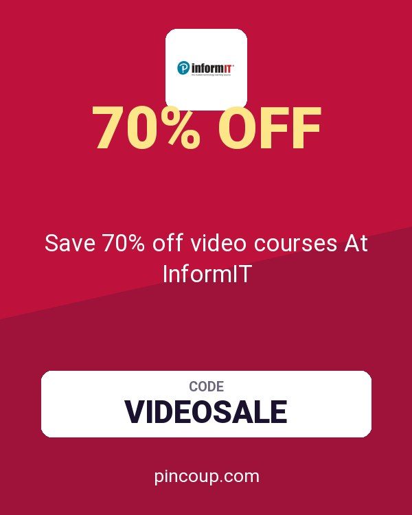 Pearson Education (InformIT) coupon: Save 70% off video courses At InformIT