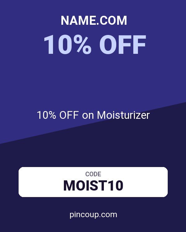 Name.com coupon: 10% OFF on Moisturizer