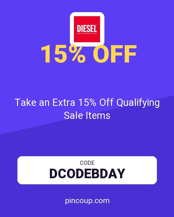Diesel coupon: Take an Extra 15% Off Qualifying Sale Items