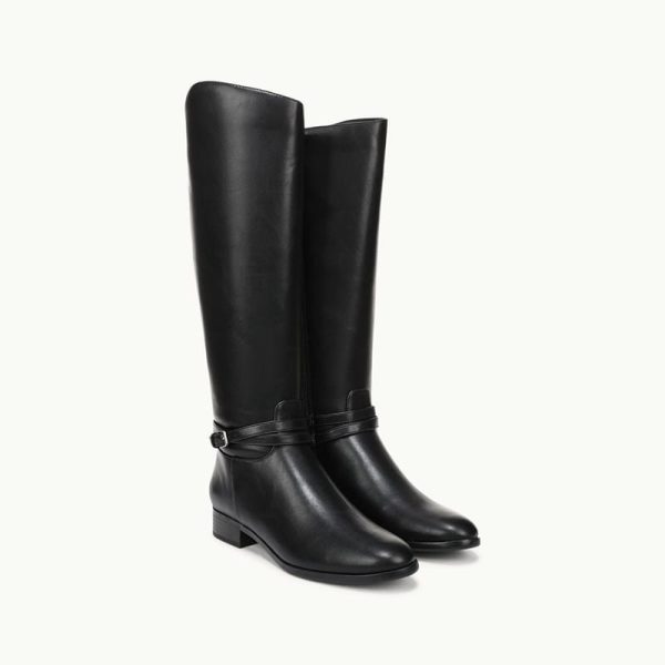 LifeStride Scout Wide Calf Knee High Boot (Black Faux Leather) 8.0 W