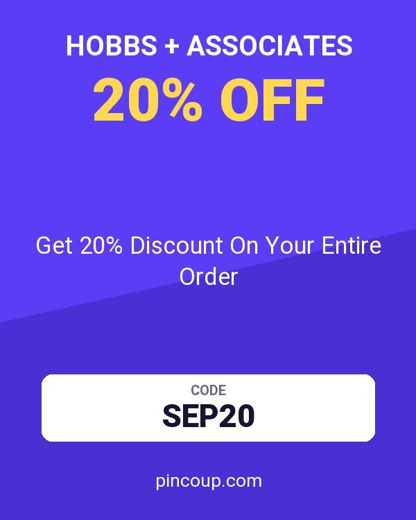 Hobbs + Associates coupon: Get 20% Discount On Your Entire Order