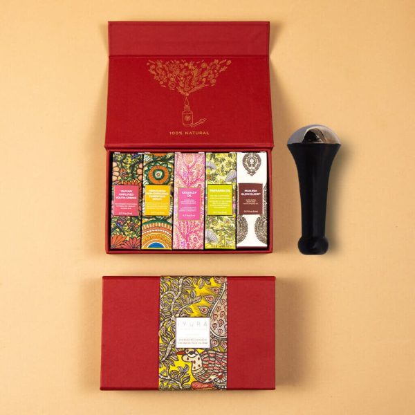 Mini Face Oil Kit with Kansa Face Wand - 5 Ayurvedic Face Oils with Facial Massage Tool at The Ayurveda Experience
