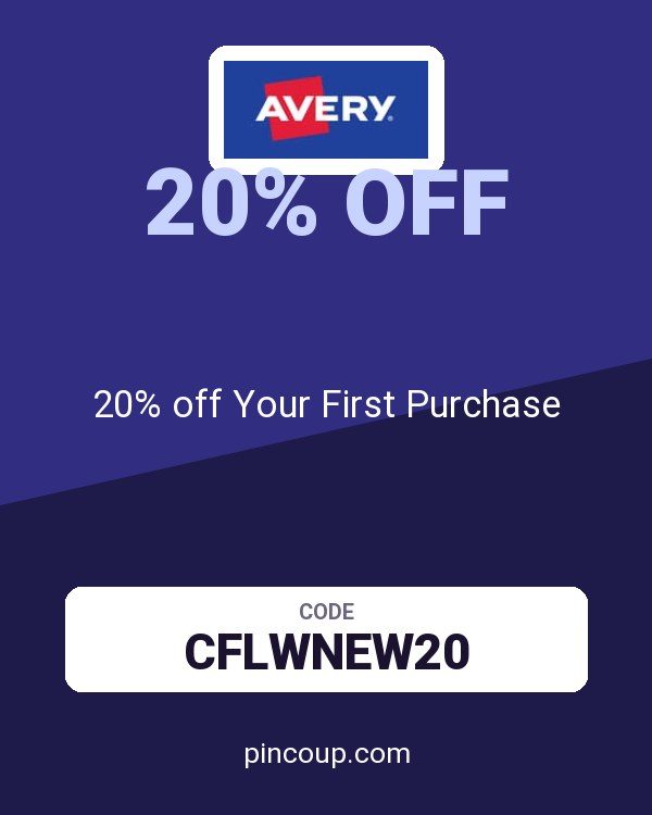 Avery coupon: 20% off Your First Purchase