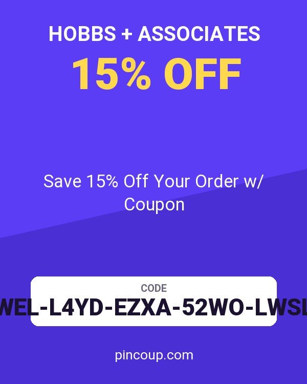 Hobbs + Associates: Save 15% Off Your Order w/ Coupon